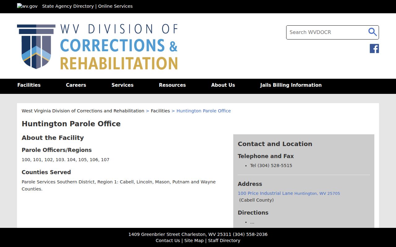 Huntington Parole Office serving Wayne County arrest and custody follow-up