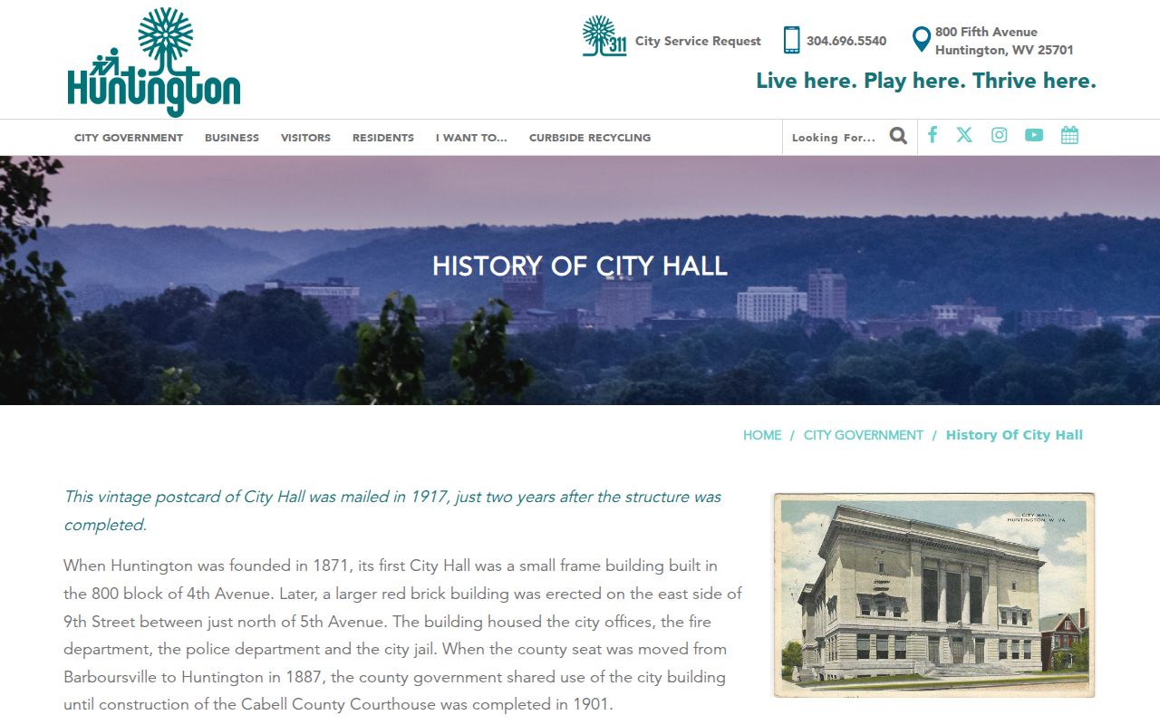 Historic Huntington City Hall and criminal records geography